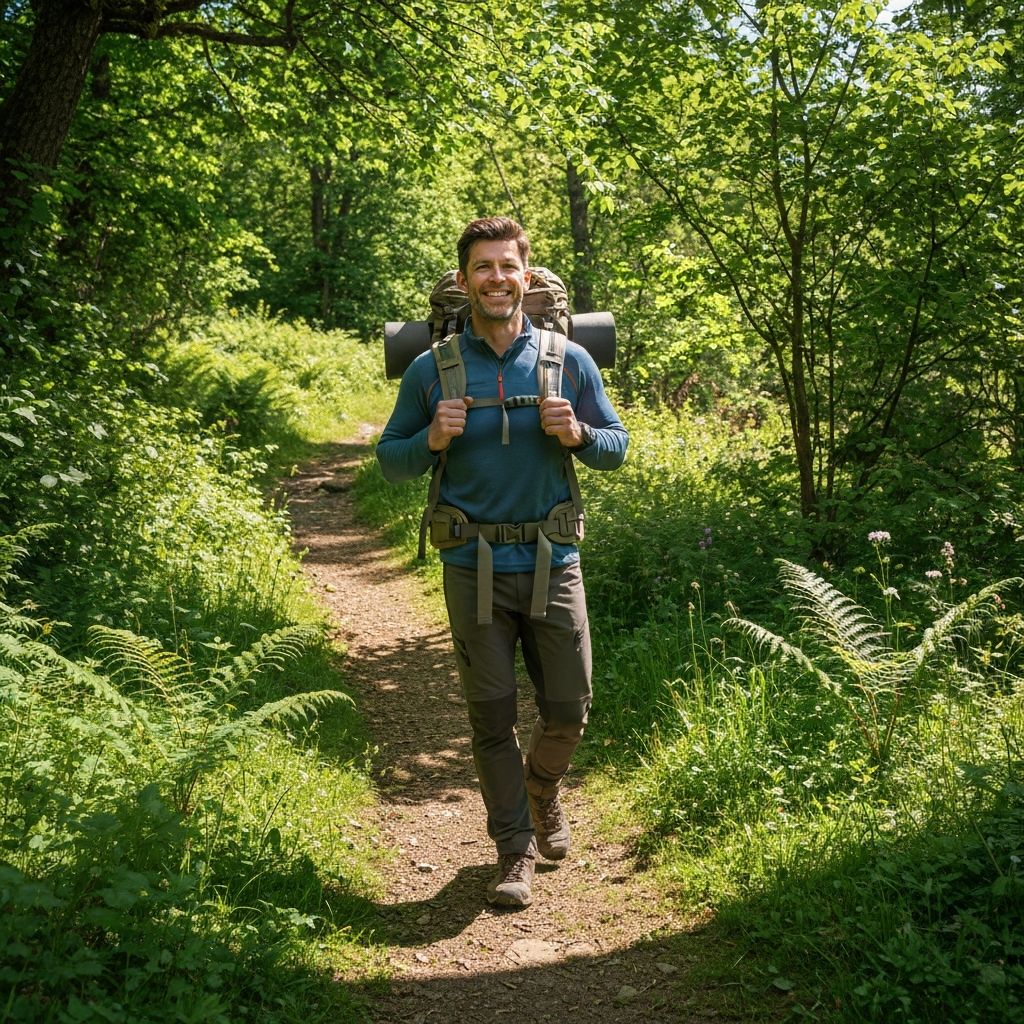 Man hiking in nature